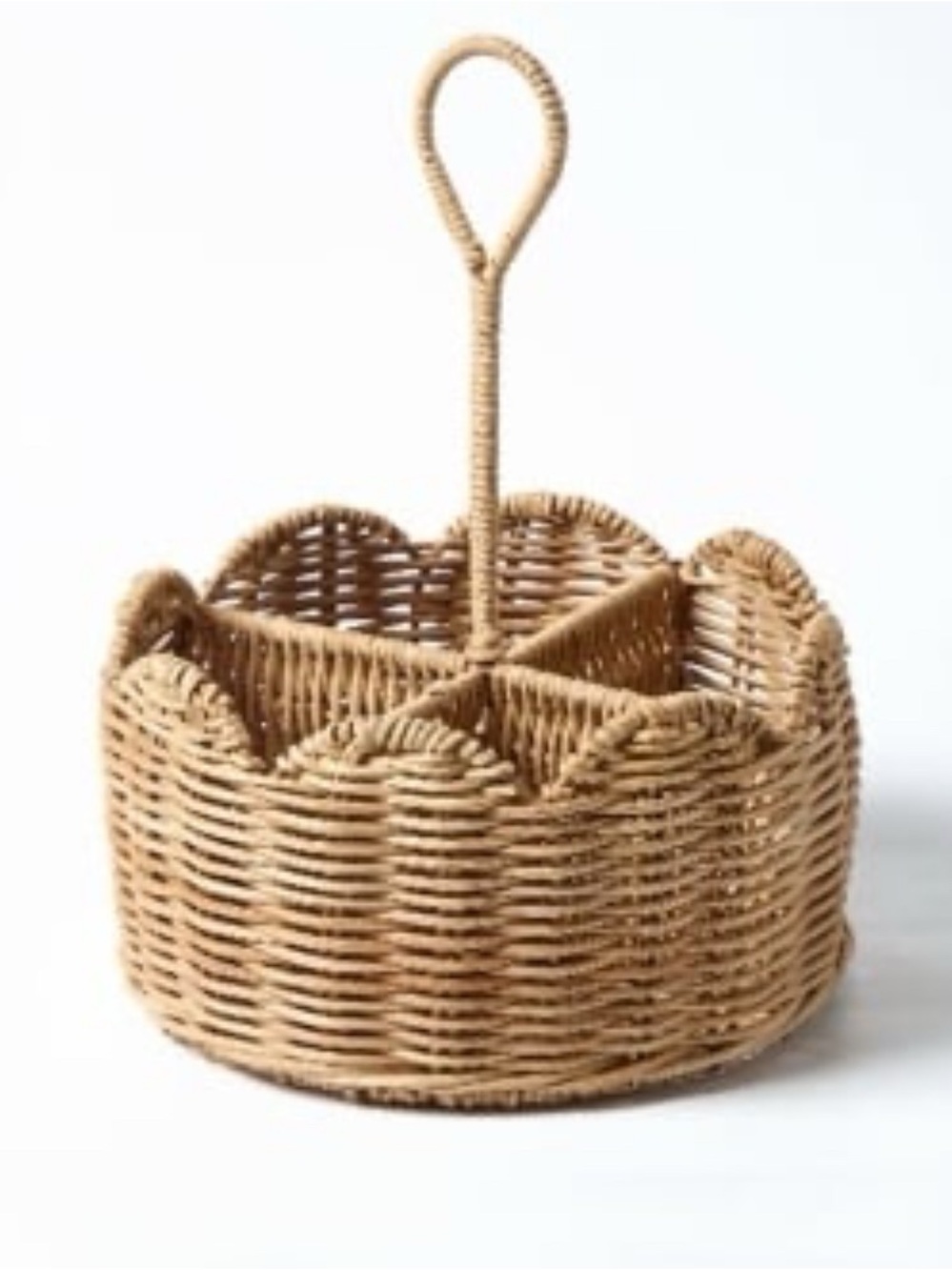 My Texas house scallop Rattan Utensil Holder  Organizer Caddy